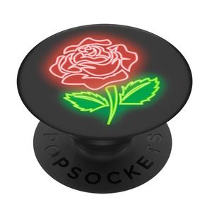 Neon Rose PopSocket, Collapsible Grip for Phones